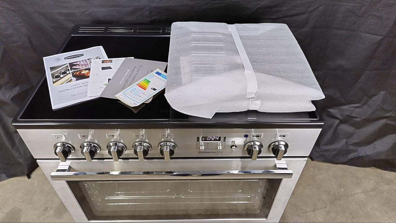Rangemaster Professional+ FX 90 Induction/Electric Range Cooker, Stainless steel