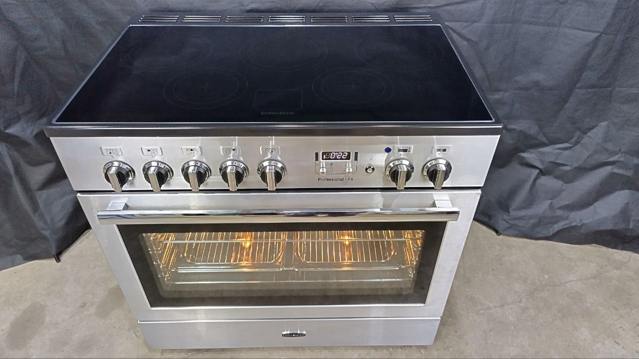 Rangemaster Professional+ FX 90 Induction/Electric Range Cooker, Stainless steel