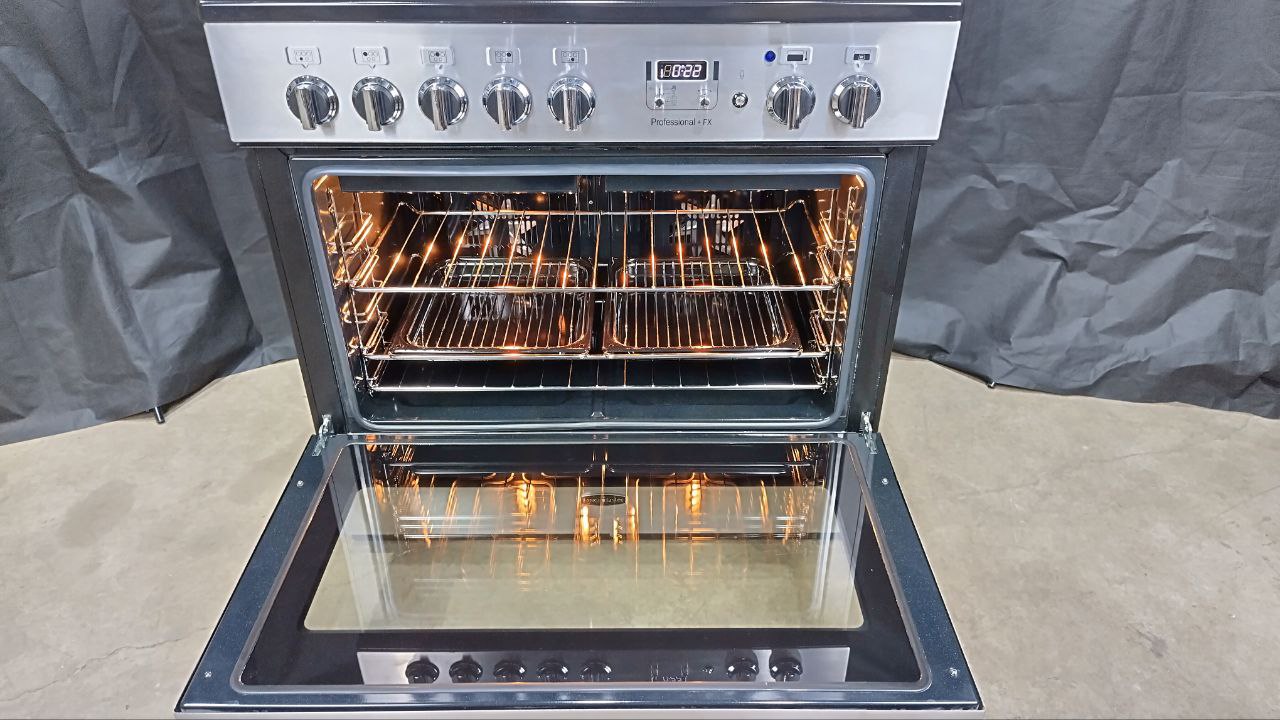 Rangemaster Professional+ FX 90 Induction/Electric Range Cooker, Stainless steel