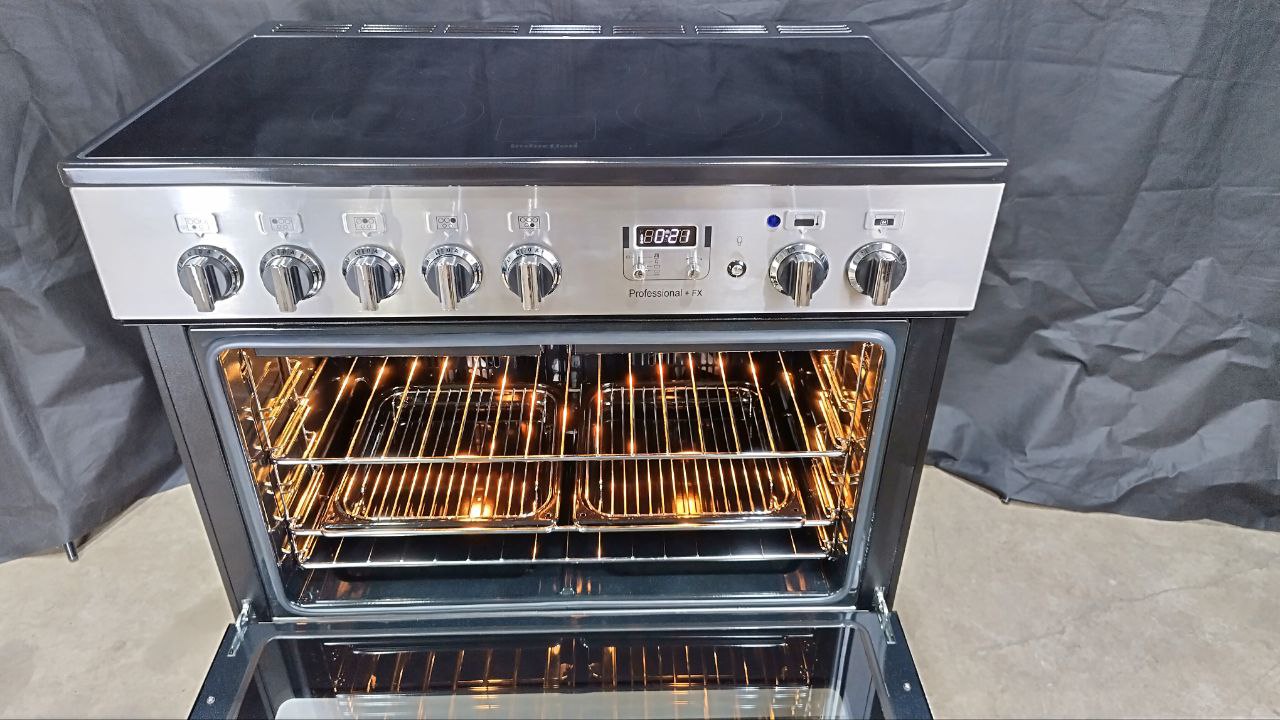 Rangemaster Professional+ FX 90 Induction/Electric Range Cooker, Stainless steel
