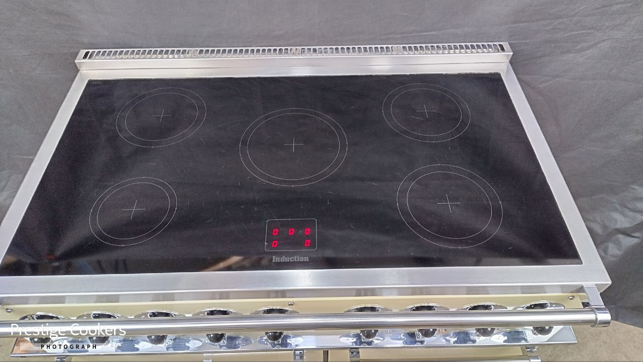 Falcon 1000 Deluxe Induction/Electric Range Cooker, Cream/Chrome