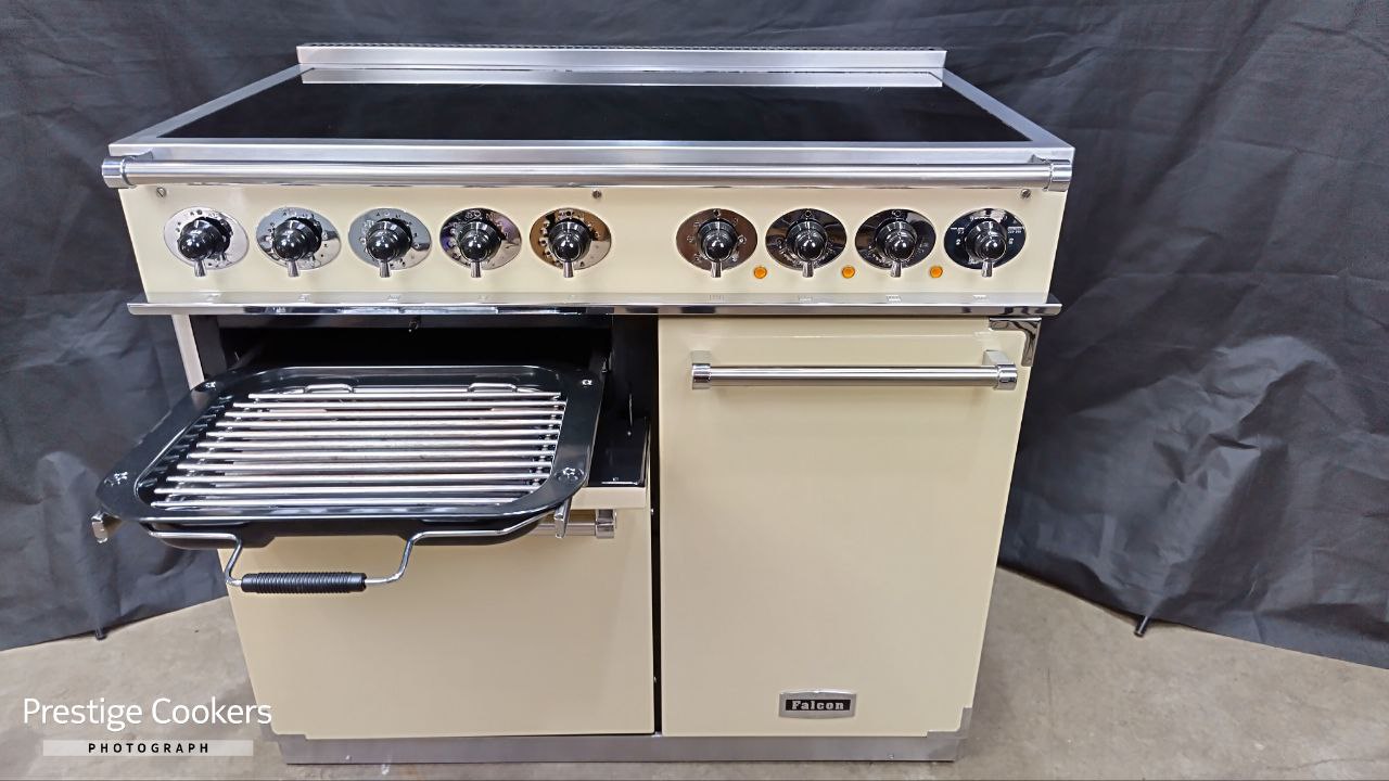 Falcon 1000 Deluxe Induction/Electric Range Cooker, Cream/Chrome