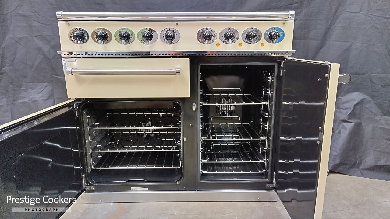 Falcon 1000 Deluxe Induction/Electric Range Cooker, Cream/Chrome