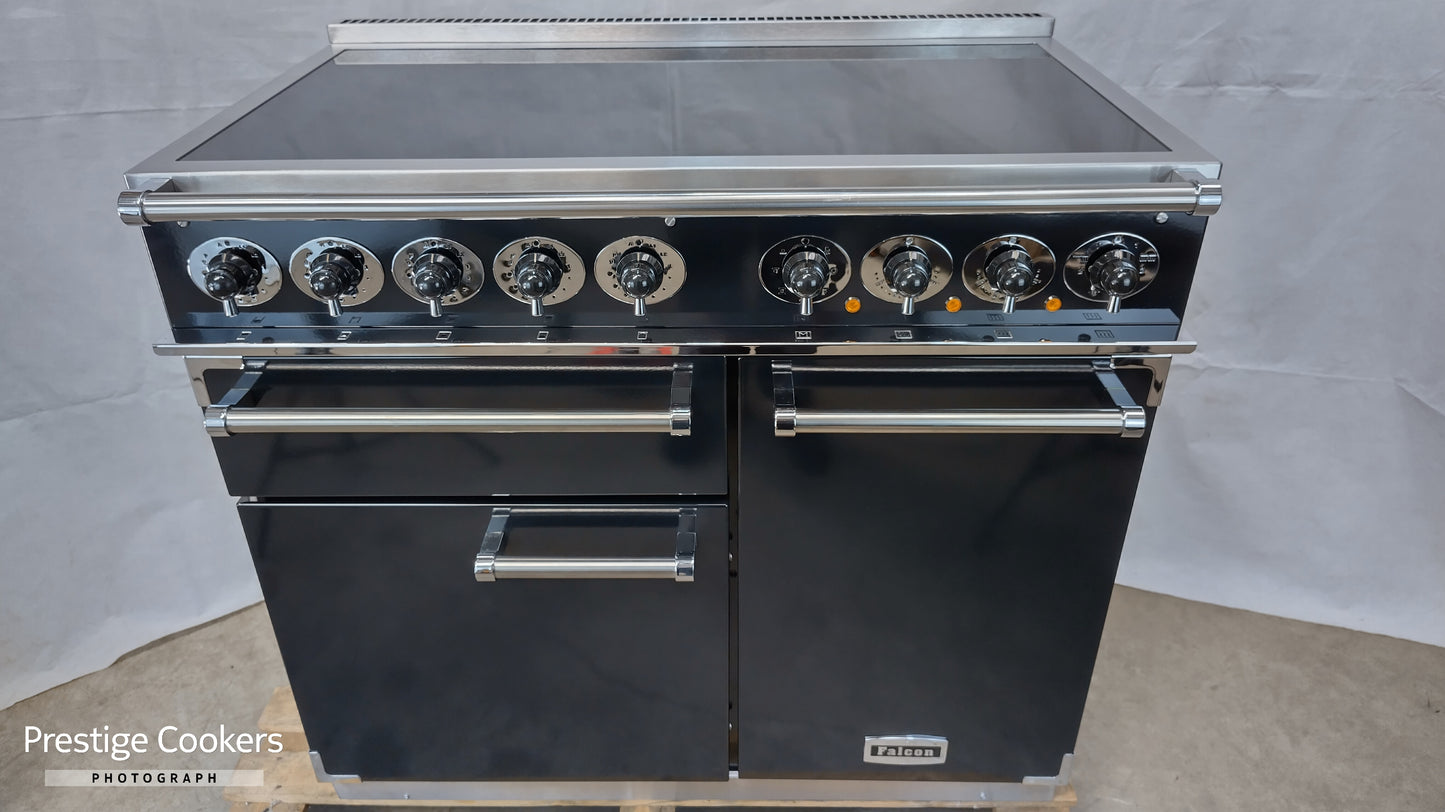 Falcon 1000 Deluxe Induction/Electric Range Cooker, Black/Chrome