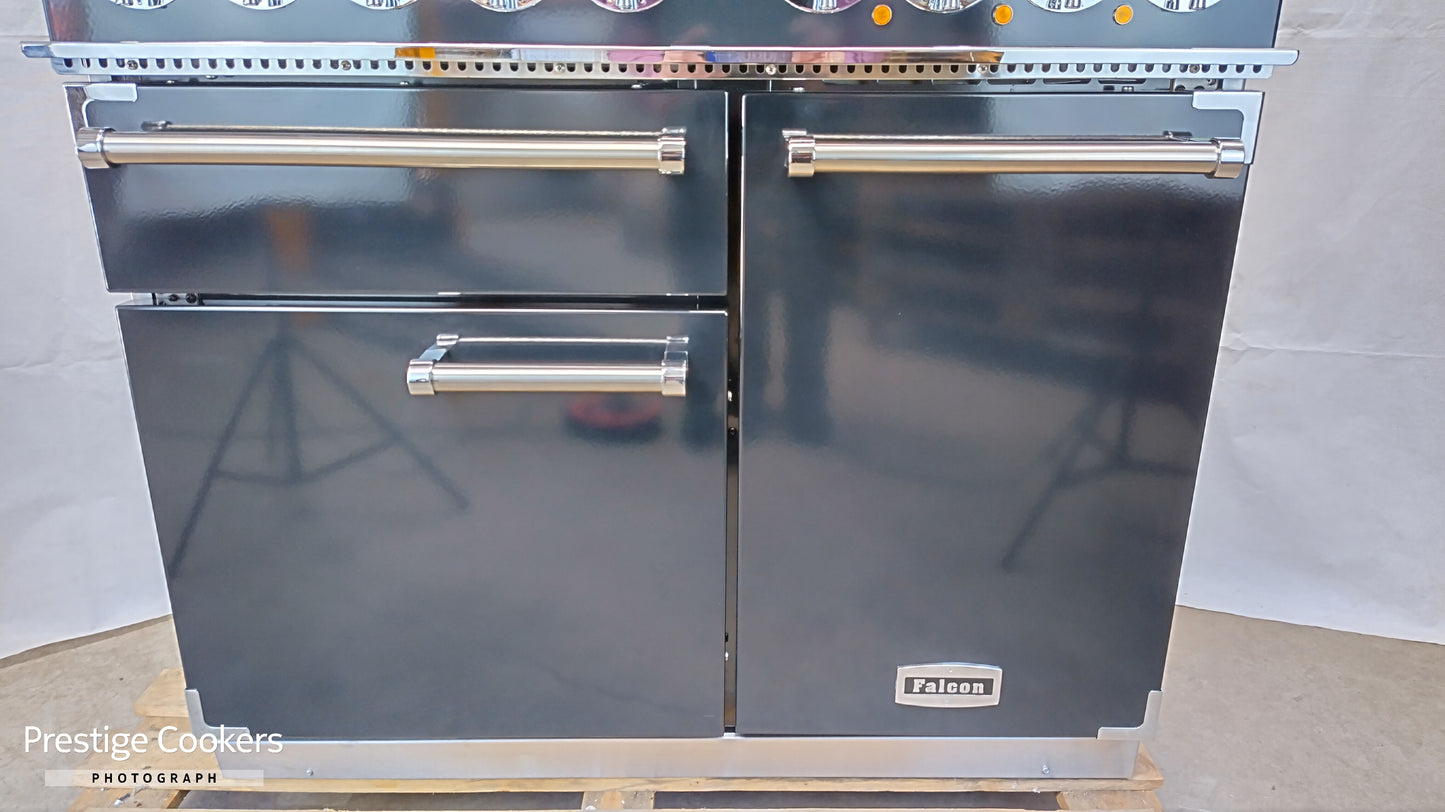 Falcon 1000 Deluxe Induction/Electric Range Cooker, Black/Chrome