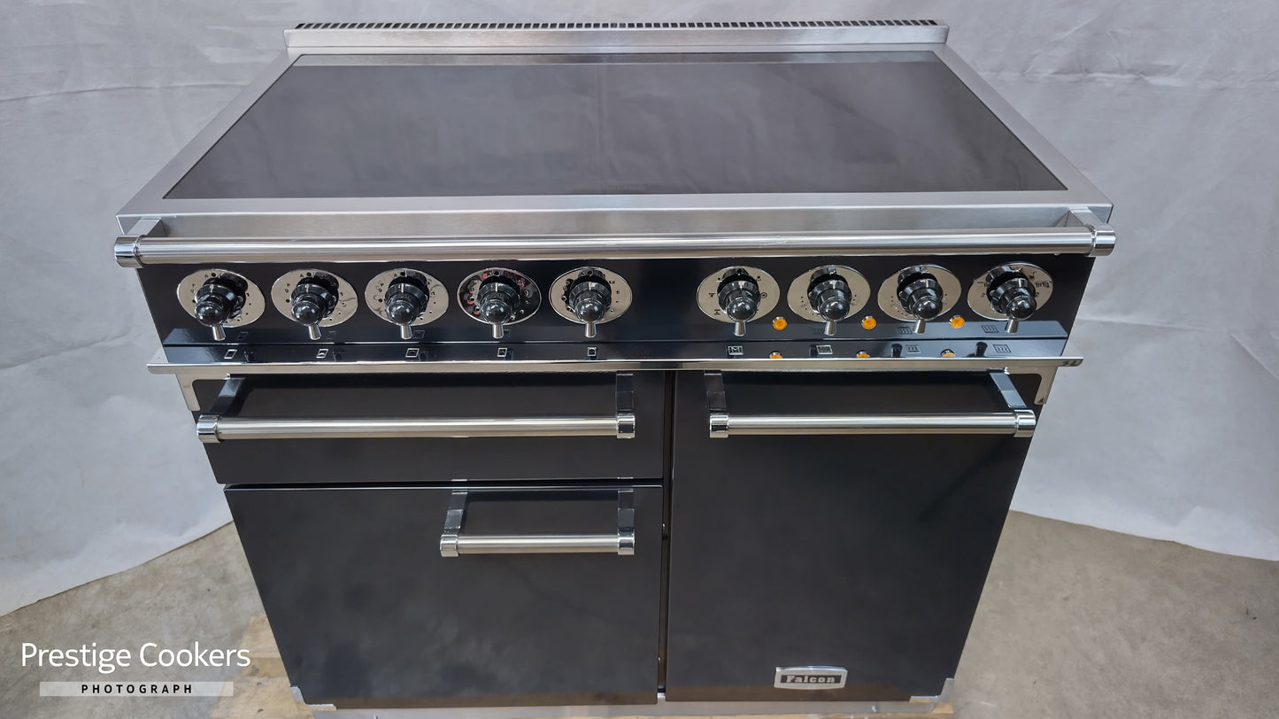 Falcon 1000 Deluxe Induction/Electric Range Cooker, Black/Chrome