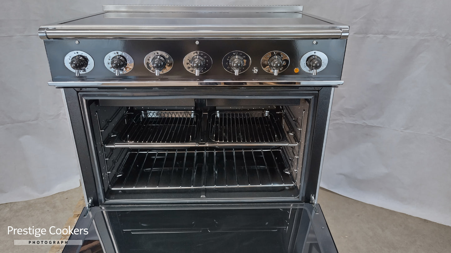 Falcon 900S Induction/Electric Range Cooker, Black/Chrome
