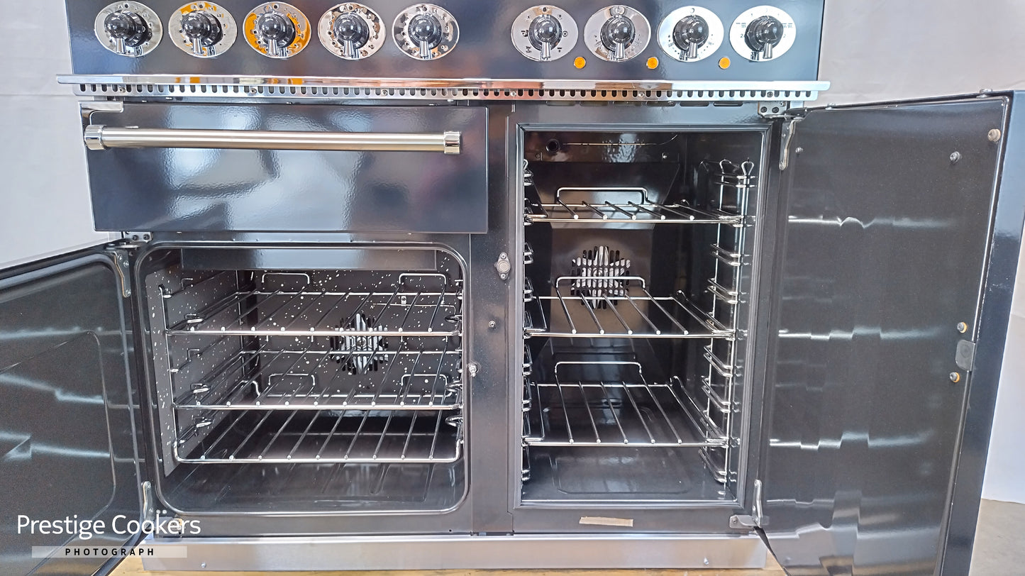 Falcon 1000 Deluxe Induction/Electric Range Cooker, Black/Chrome
