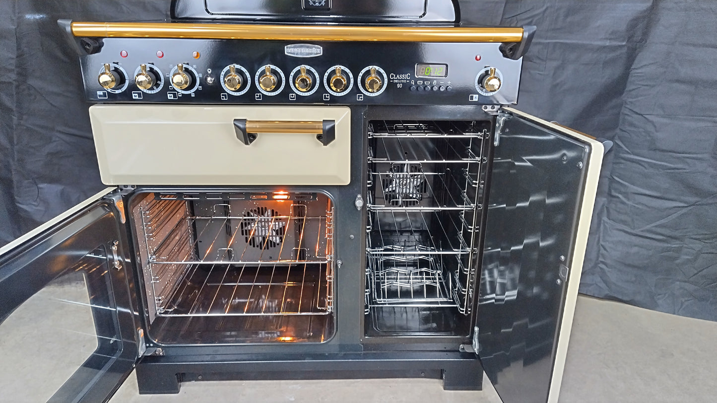 Rangemaster Classic Deluxe 90 cm Induction/Electric Range Cooker, Cream