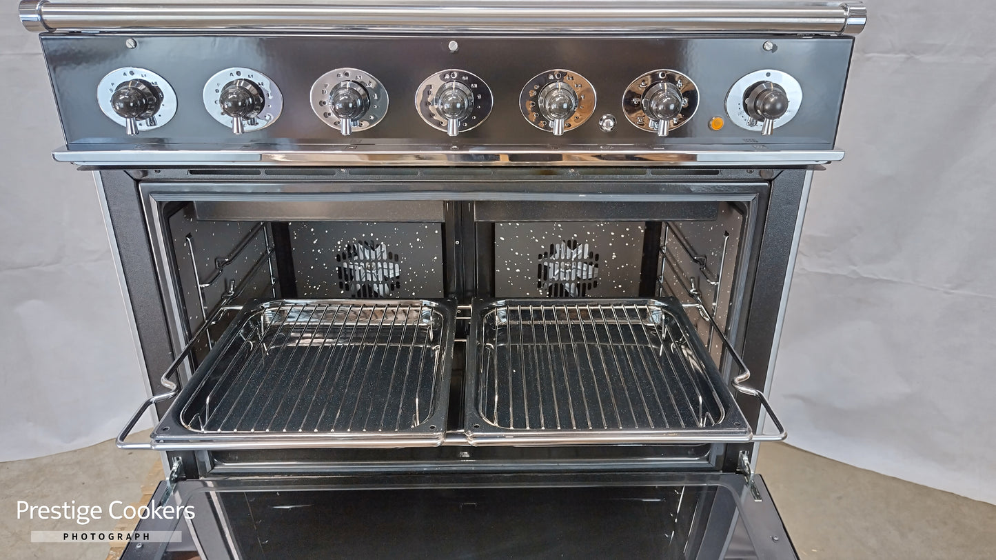 Falcon 900S Induction/Electric Range Cooker, Black/Chrome