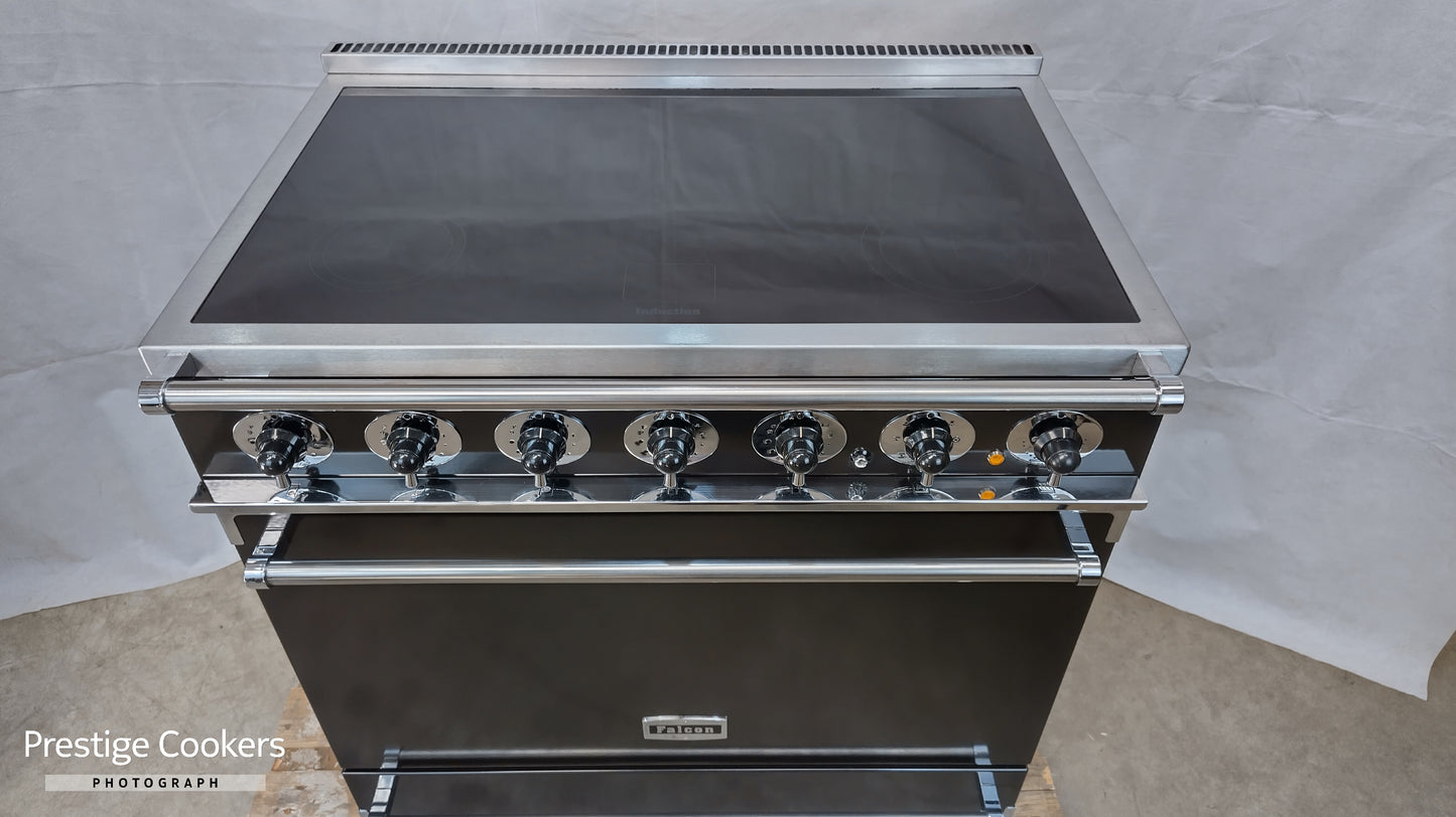 Falcon 900S Induction/Electric Range Cooker, Black/Chrome