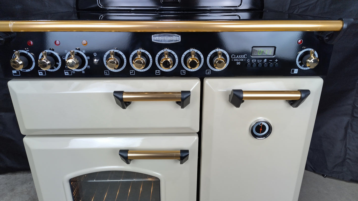 Rangemaster Classic Deluxe 90 cm Induction/Electric Range Cooker, Cream