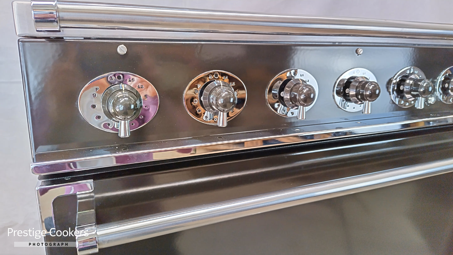 Falcon 900S Induction/Electric Range Cooker, Black/Chrome