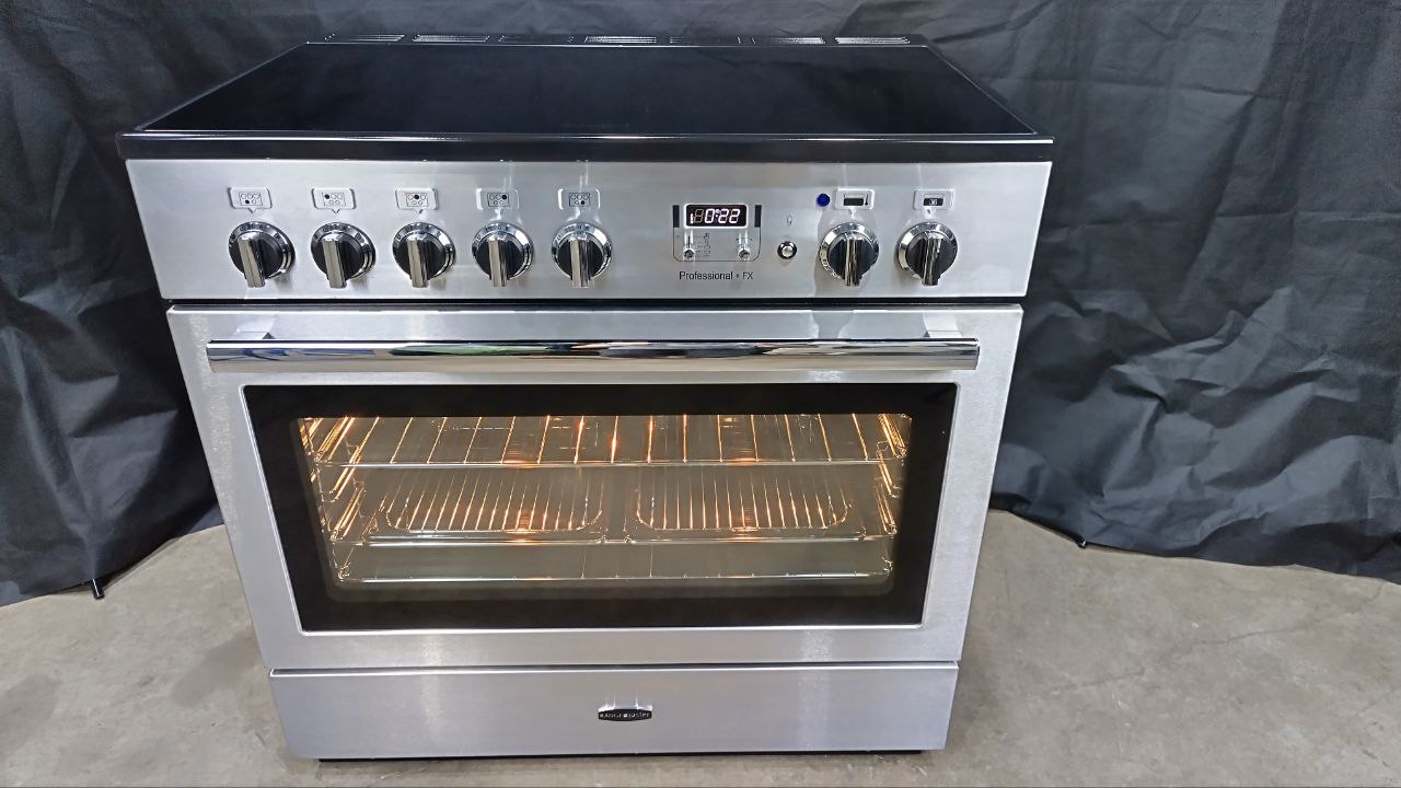 Rangemaster Professional+ FX 90 Induction/Electric Range Cooker, Stainless steel
