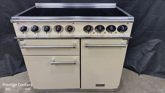 Falcon 1000 Deluxe Induction/Electric Range Cooker, Cream/Chrome