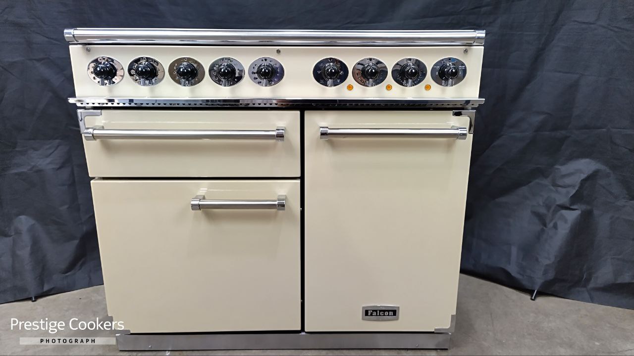 Falcon 1000 Deluxe Induction/Electric Range Cooker, Cream/Chrome