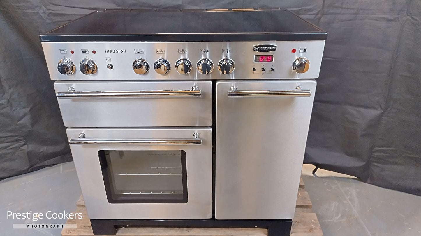 Rangemaster Infusion 90cm Induction/Electric Range Cooker, Stainless steel