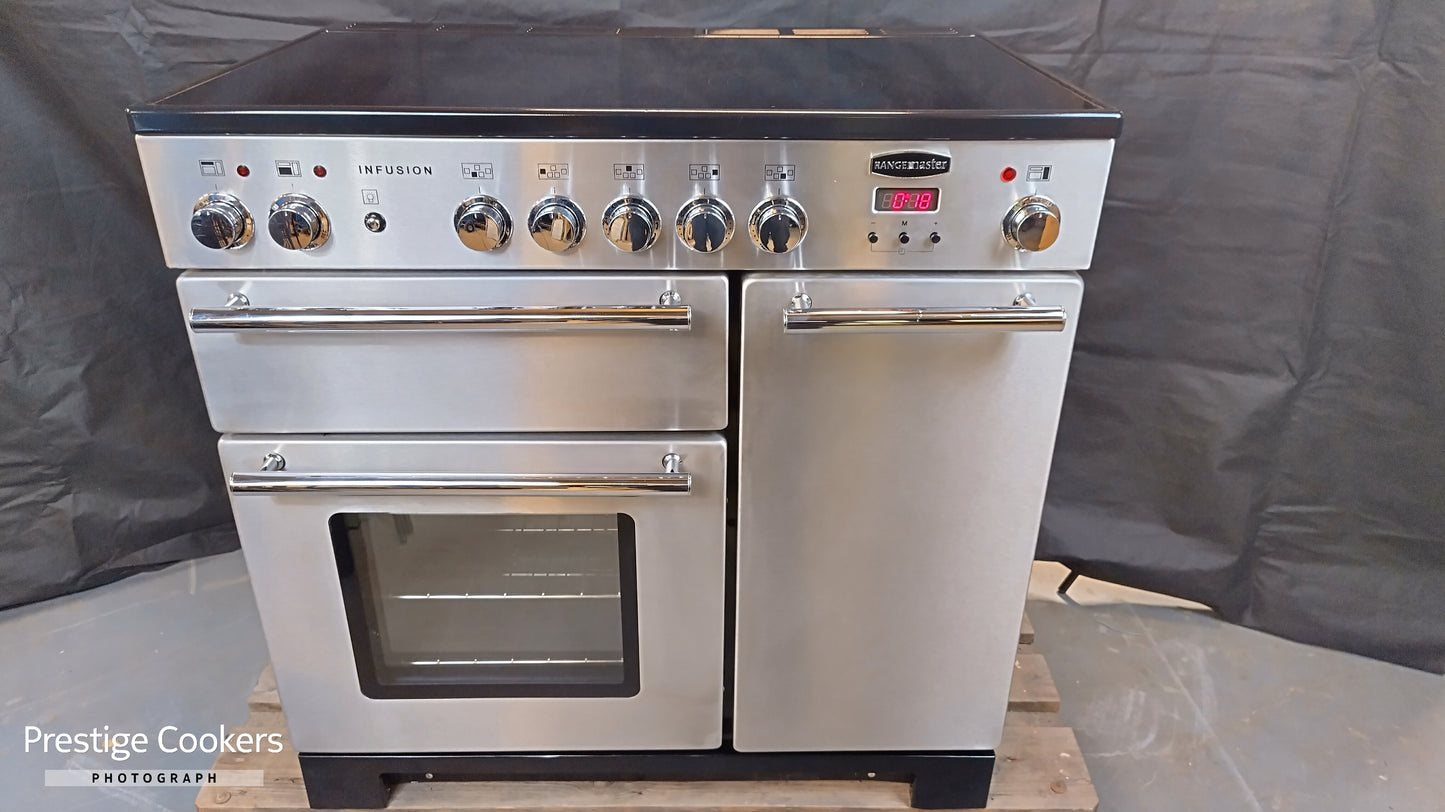 Rangemaster Infusion 90cm Induction/Electric Range Cooker, Stainless steel