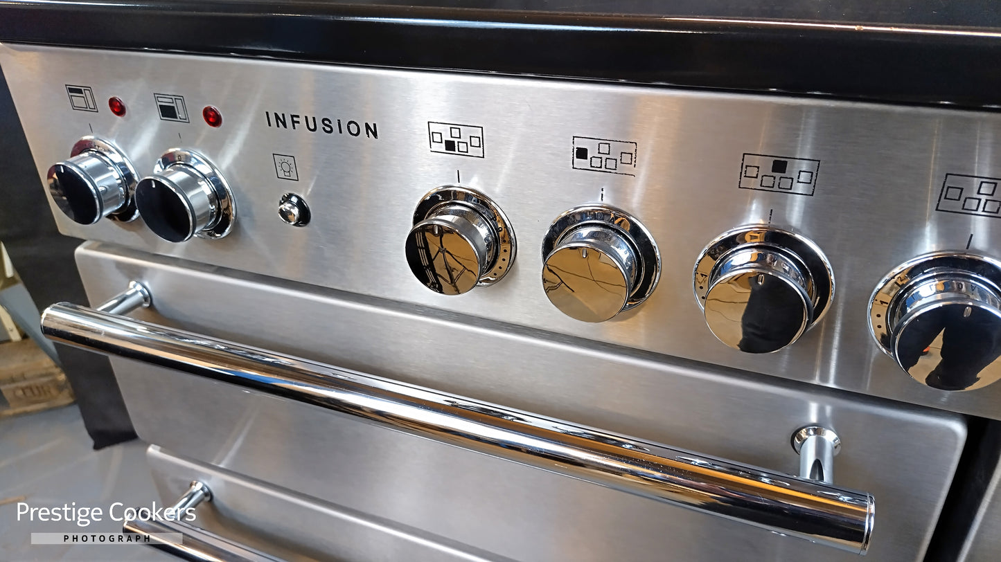 Rangemaster Infusion 90cm Induction/Electric Range Cooker, Stainless steel