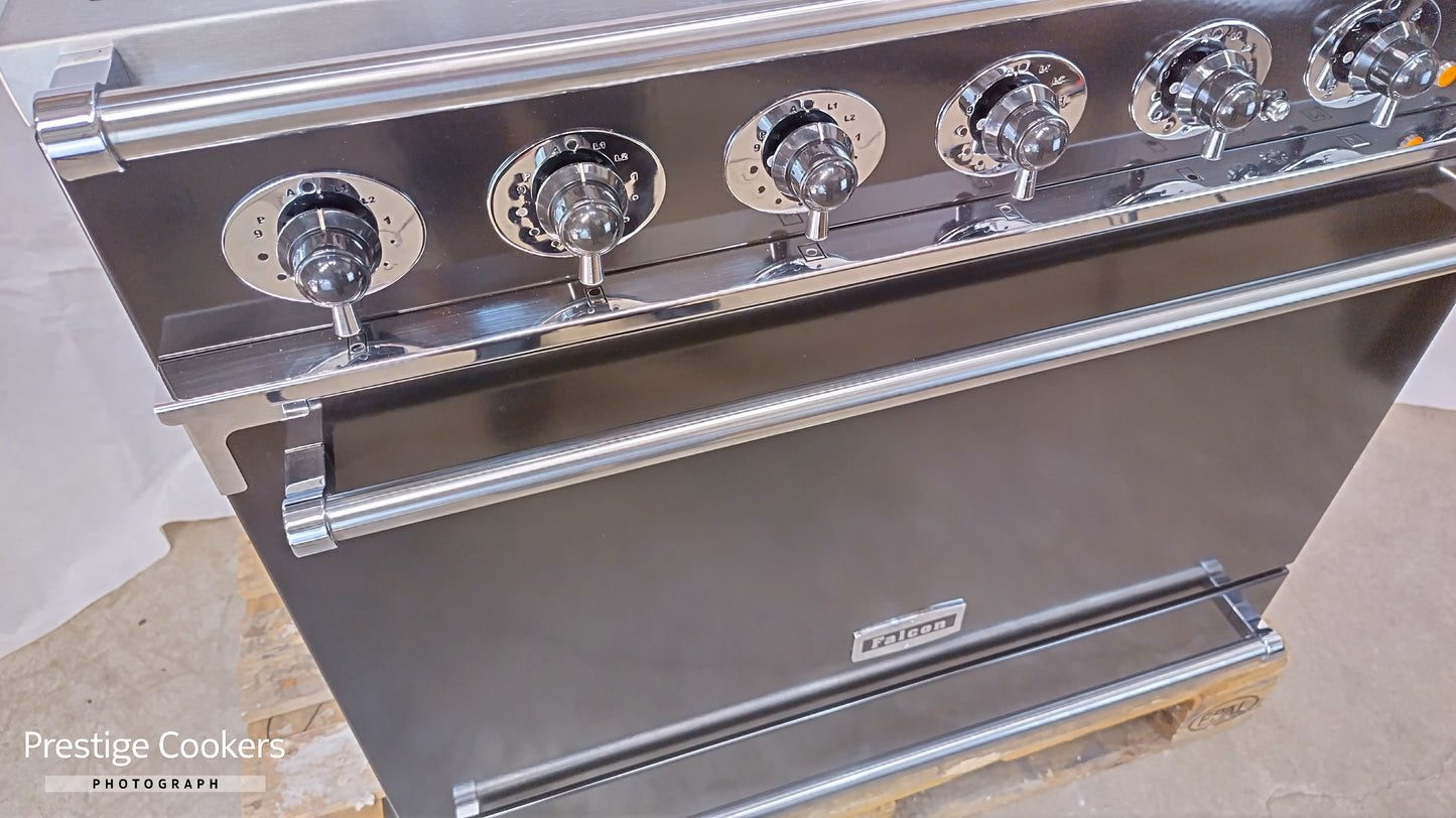 Falcon 900S Induction/Electric Range Cooker, Black/Chrome