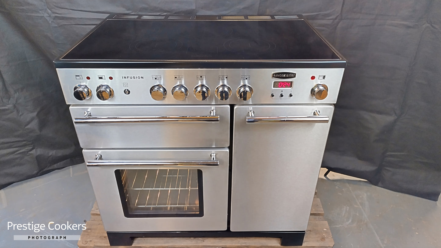 Rangemaster Infusion 90cm Induction/Electric Range Cooker, Stainless steel