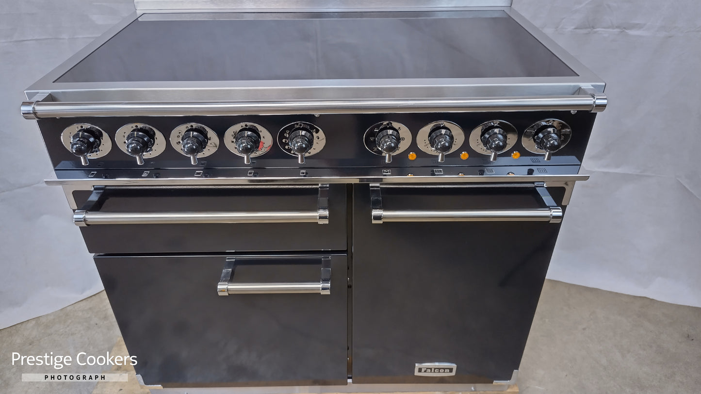 Falcon 1000 Deluxe Induction/Electric Range Cooker, Black/Chrome