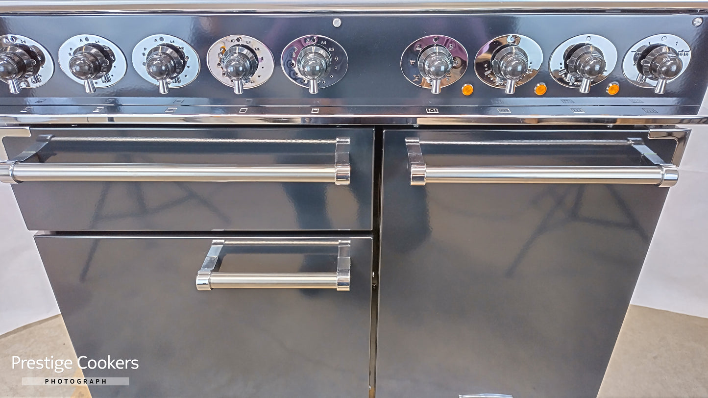 Falcon 1000 Deluxe Induction/Electric Range Cooker, Black/Chrome