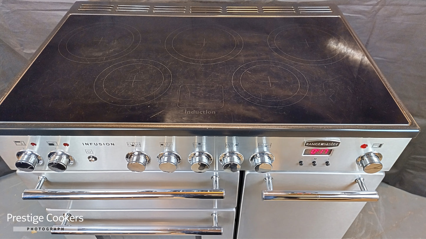 Rangemaster Infusion 90cm Induction/Electric Range Cooker, Stainless steel