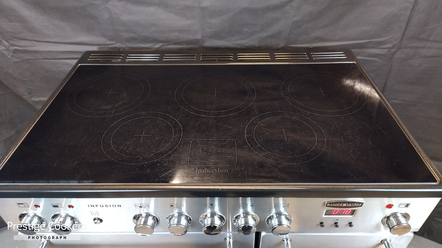 Rangemaster Infusion 90cm Induction/Electric Range Cooker, Stainless steel