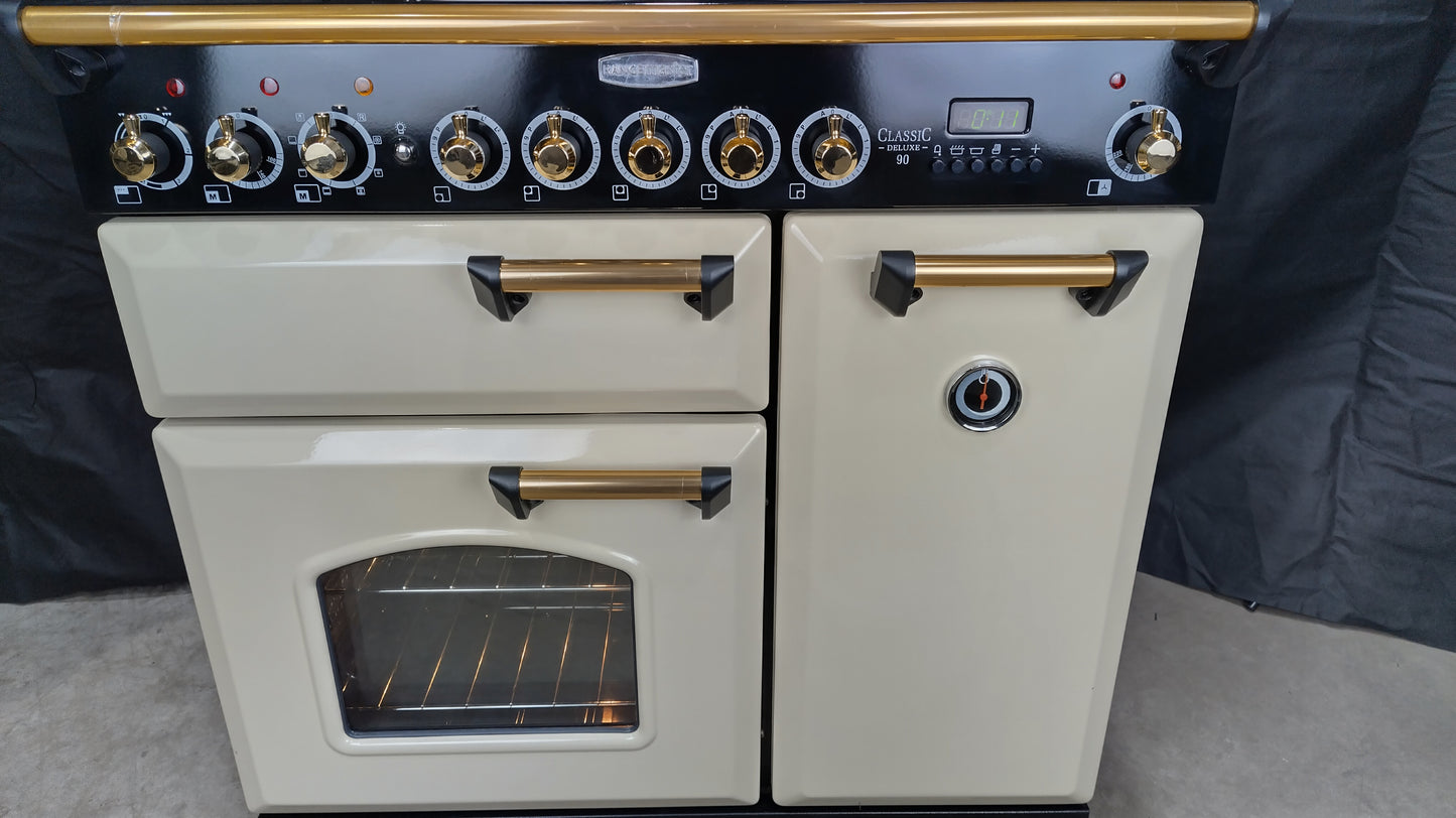 Rangemaster Classic Deluxe 90 cm Induction/Electric Range Cooker, Cream
