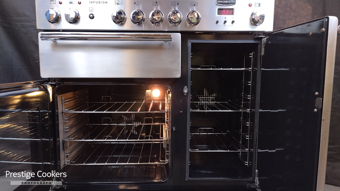 Rangemaster Infusion 90cm Induction/Electric Range Cooker, Stainless steel