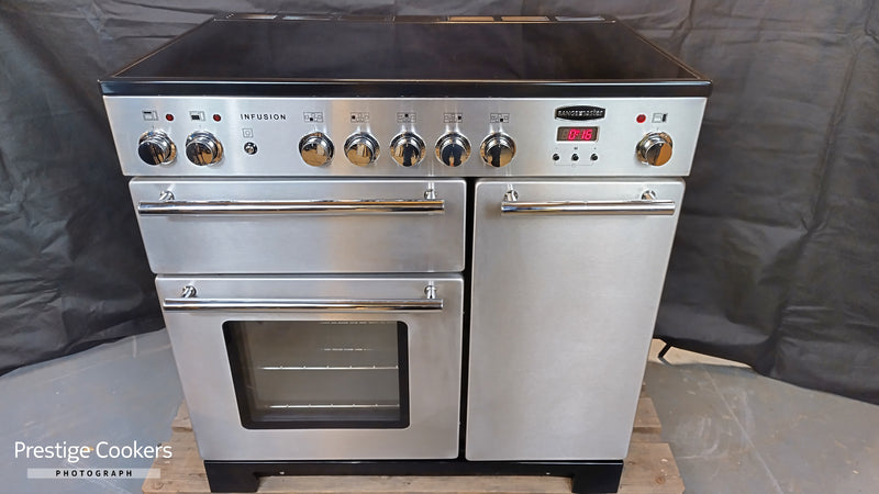 Rangemaster Infusion 90cm Induction/Electric Range Cooker, Stainless steel