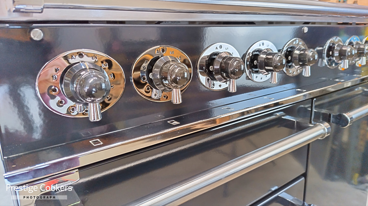 Falcon 1000 Deluxe Induction/Electric Range Cooker, Black/Chrome