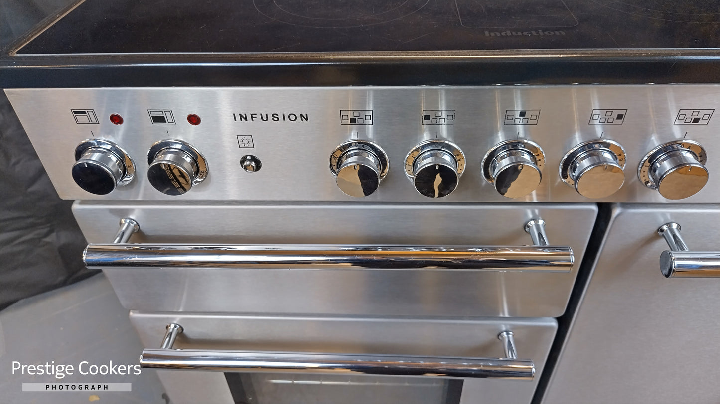 Rangemaster Infusion 90cm Induction/Electric Range Cooker, Stainless steel
