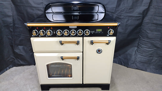Rangemaster Classic Deluxe 90 cm Induction/Electric Range Cooker, Cream