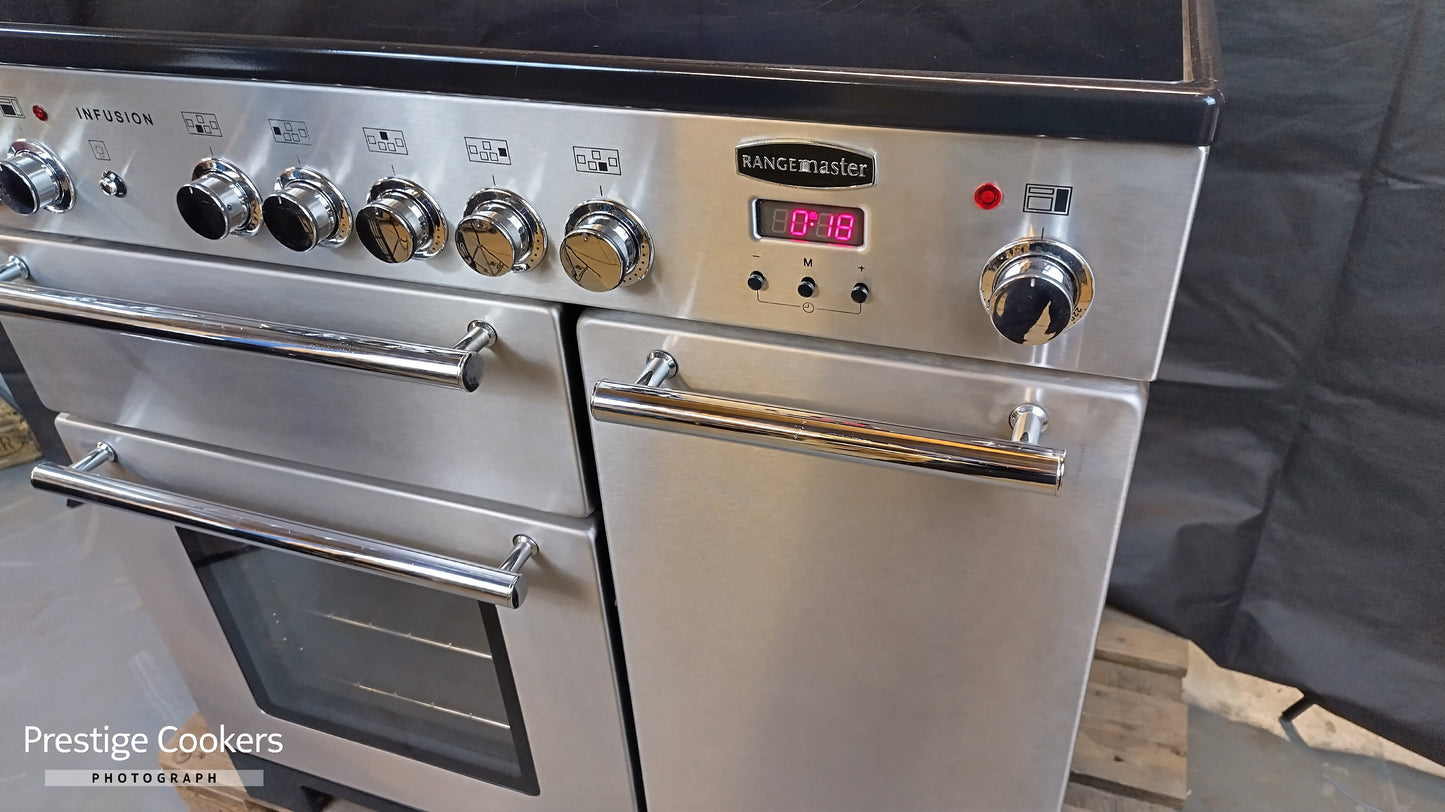 Rangemaster Infusion 90cm Induction/Electric Range Cooker, Stainless steel