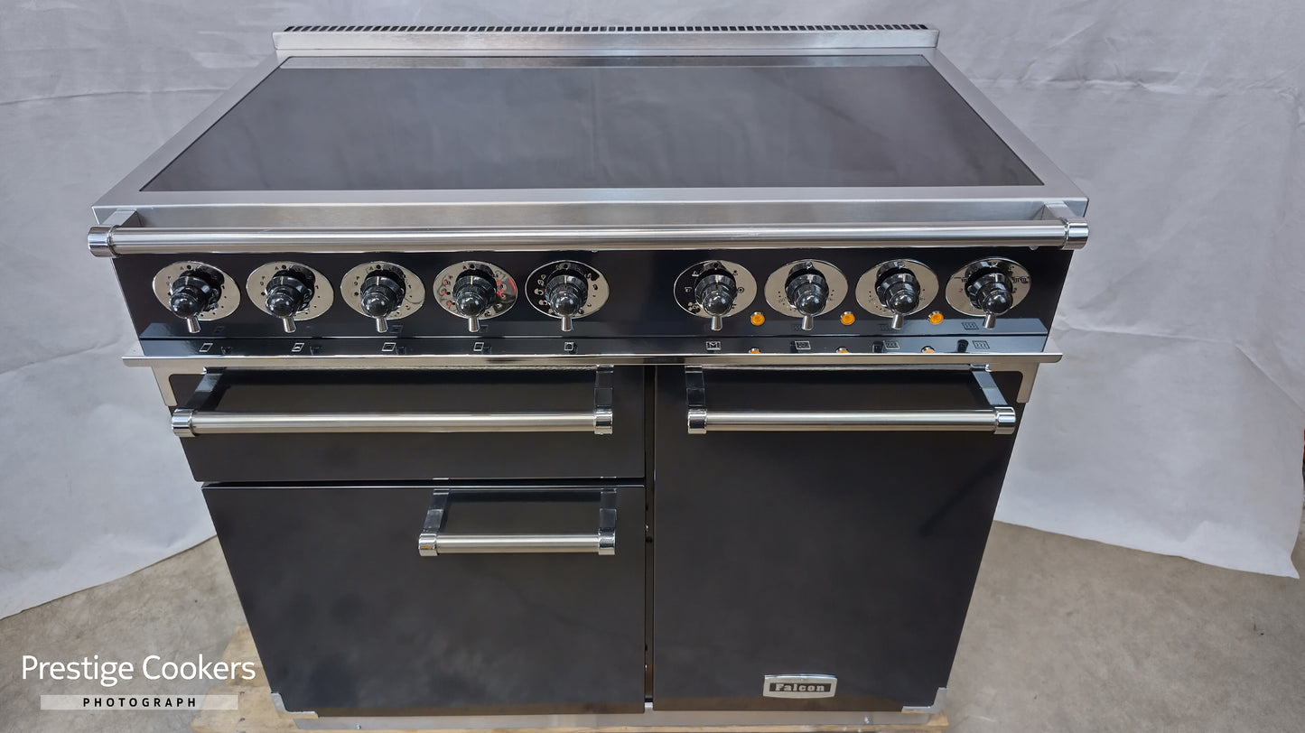 Falcon 1000 Deluxe Induction/Electric Range Cooker, Black/Chrome