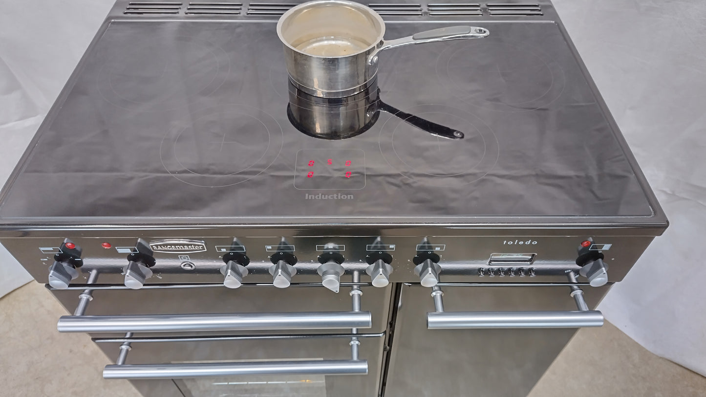 Rangemaster 90 cm Toledo Induction/Electric Range Cooker, Silver