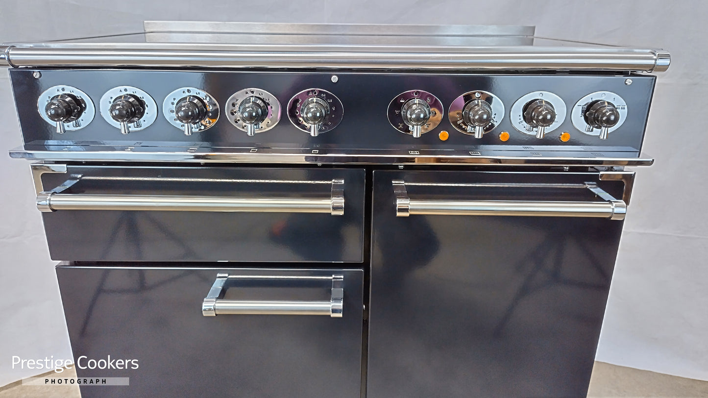 Falcon 1000 Deluxe Induction/Electric Range Cooker, Black/Chrome
